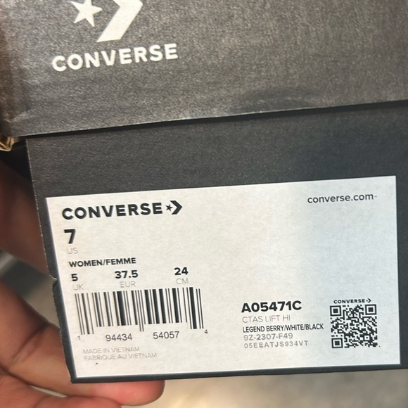 WOMENS CONVERSE CHUCK TAYLOR ALL-STAR LIFT SNEAKER size 7 - Picture 7 of 7
